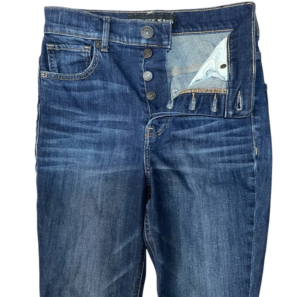 Express Woman’s Blue Ankle Cropped Jeans with Raw Hem Sz.0‎